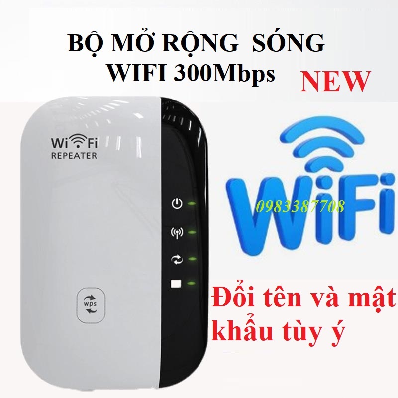 Bộ kích sóng WIFI Repeater 300M, đổi được tên và mật khẩu Wifi thiết bị khuếch đại và mở rộng sóng wifi chuẩn N