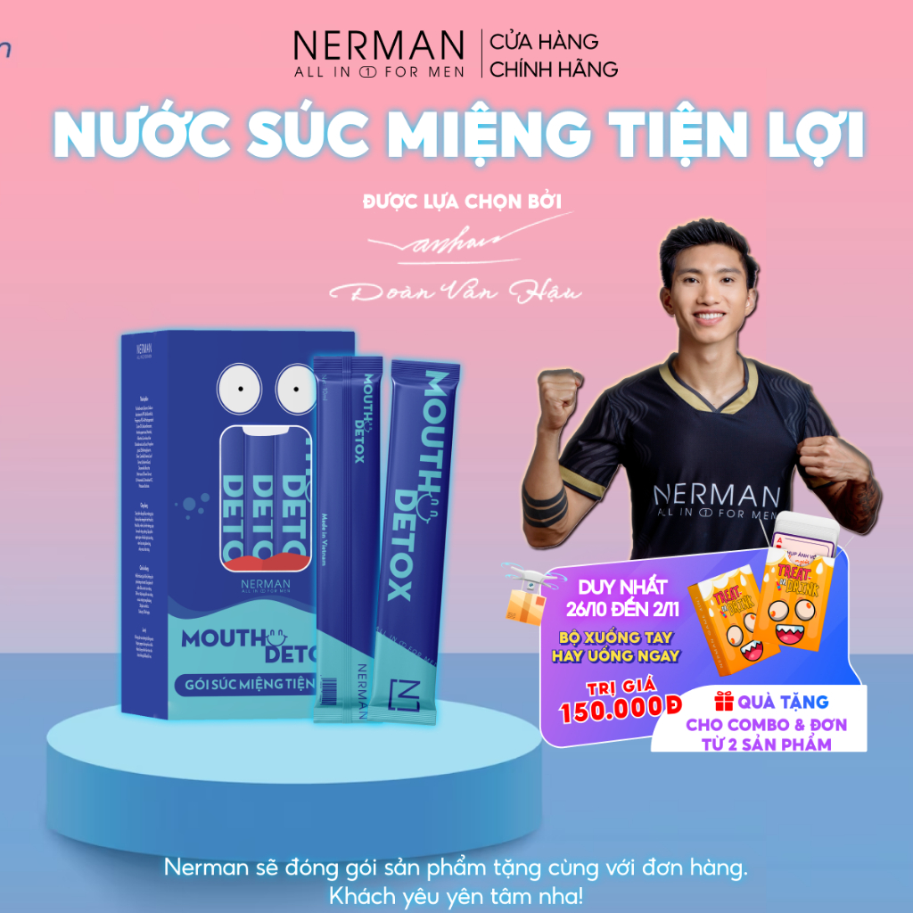 Nước súc miệng dạng gói Mouth Detox Nerman