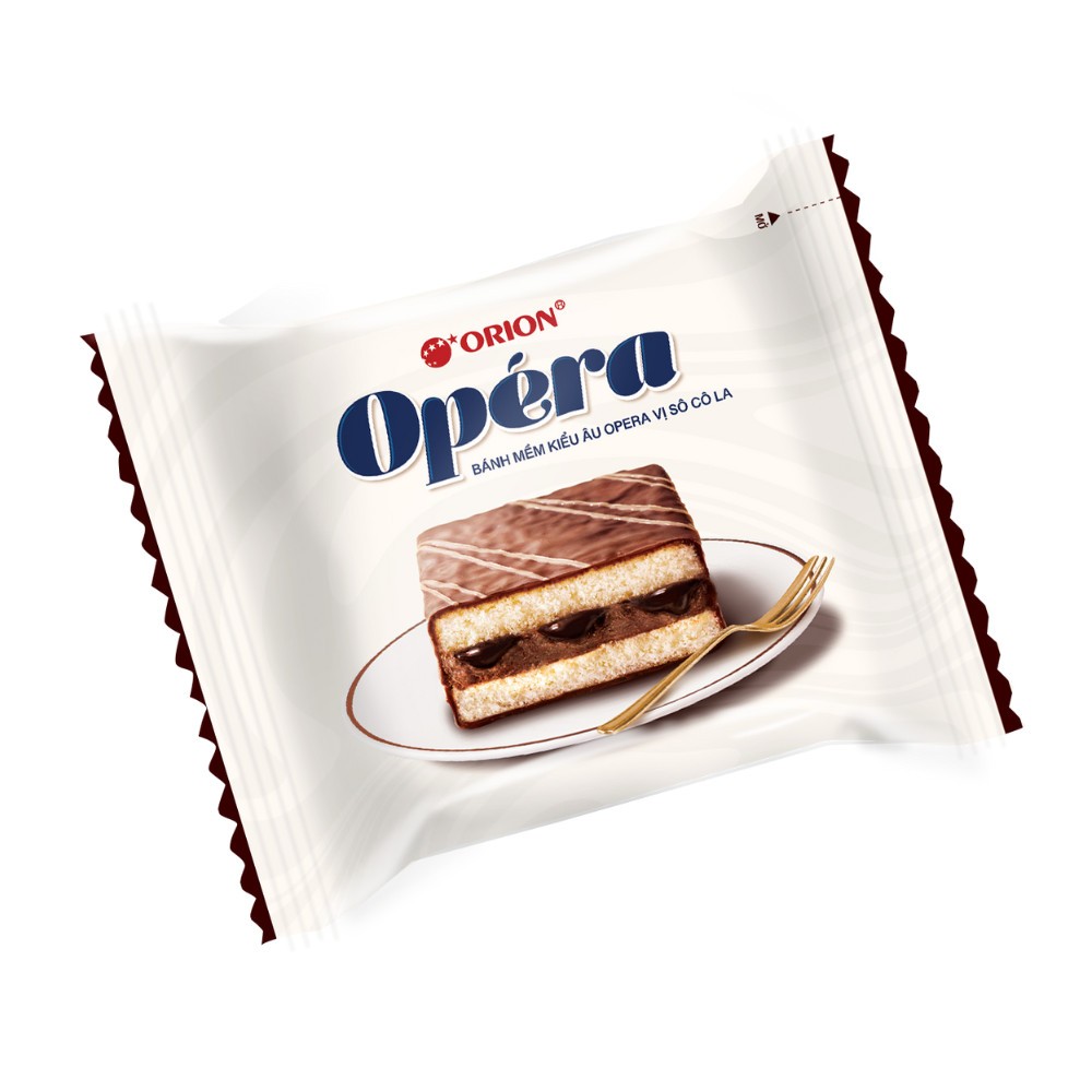 Hộp 6 gói Bánh Bông Lan Cao Cấp ORION OPERA kiểu Âu vị Socola 168G