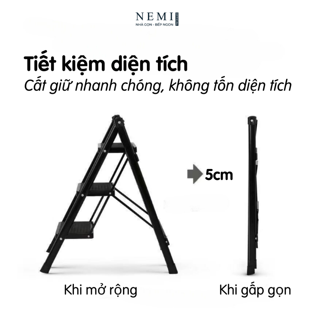 Thang gấp gọn đa năng NEMI 3 bậc, 4 bậc, 5 bậc dùng trong nhà siêu tiện lợi