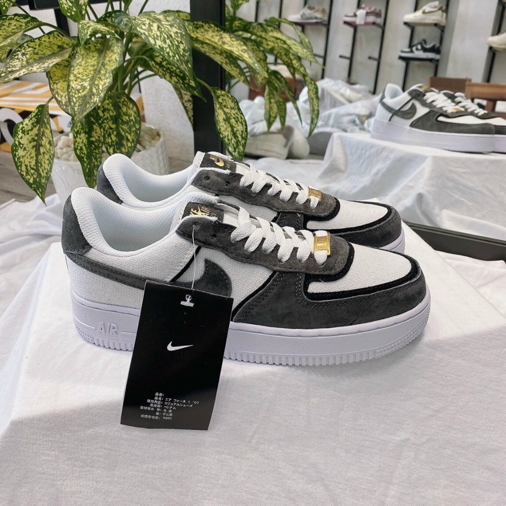 Giày Nike_AF1 Xám Lông Chuột Nam Nữ Bản Cao Cấp, Giày af1 Nam Nữ Màu Xám Trắng Da Lộn Đế Air Full PK, Kiểu Dáng BaSic