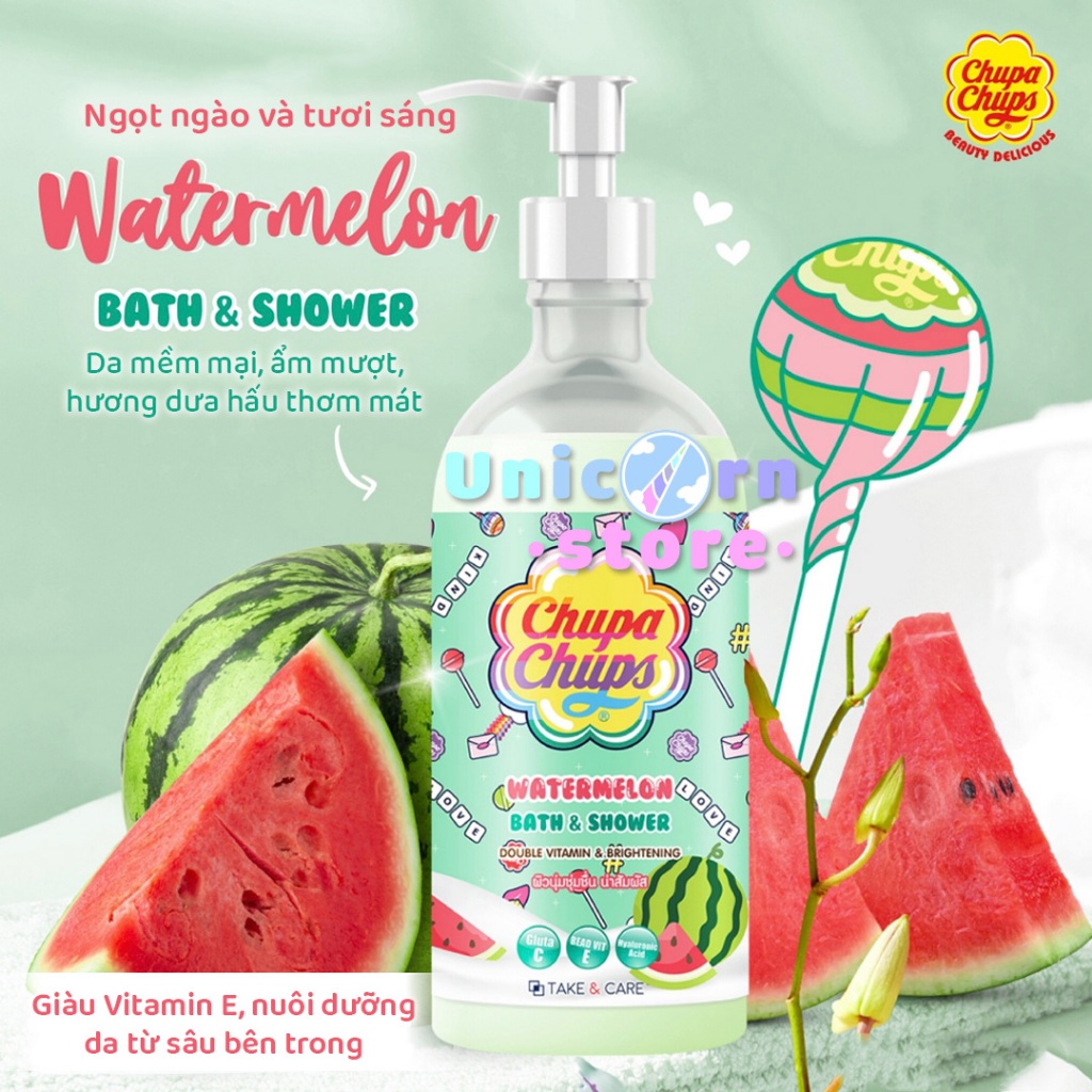 Sữa Tắm Dưỡng Sáng Mịn Da Take And Care Chupa Chups Bath And Shower 450mL