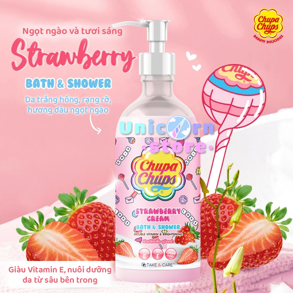 Sữa Tắm Dưỡng Sáng Mịn Da Take And Care Chupa Chups Bath And Shower 450mL