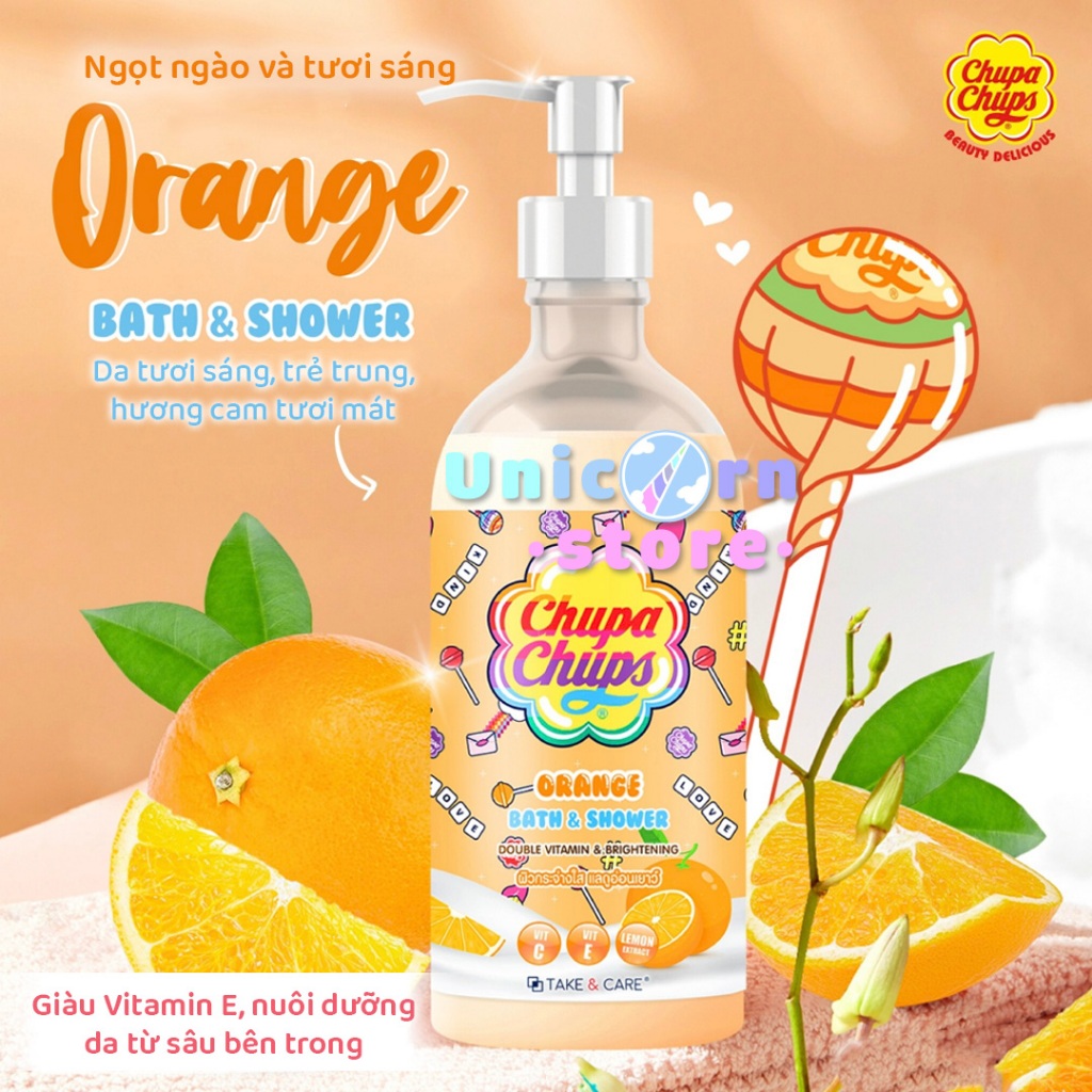 Sữa Tắm Dưỡng Sáng Mịn Da Take And Care Chupa Chups Bath And Shower 450mL