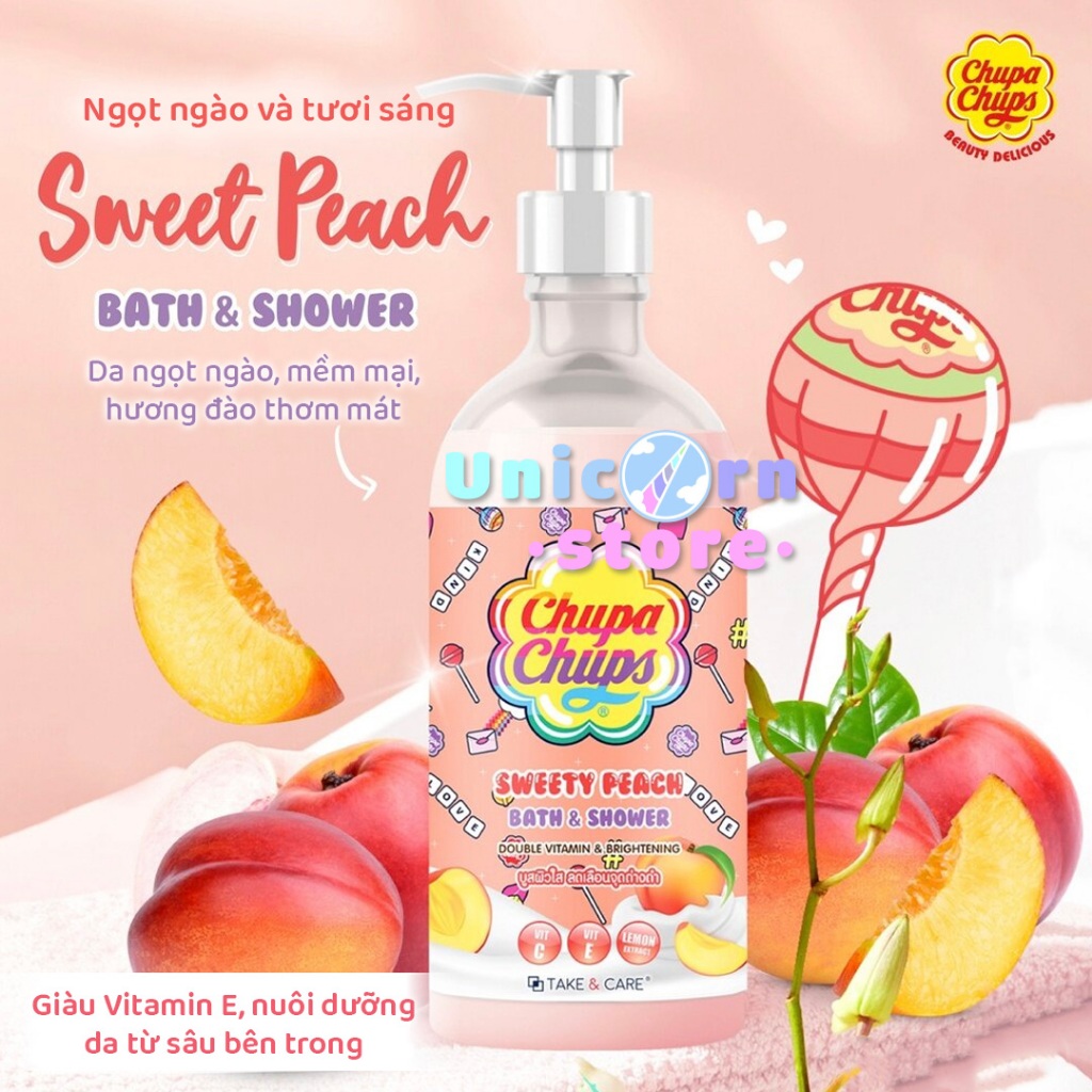 Sữa Tắm Dưỡng Sáng Mịn Da Take And Care Chupa Chups Bath And Shower 450mL