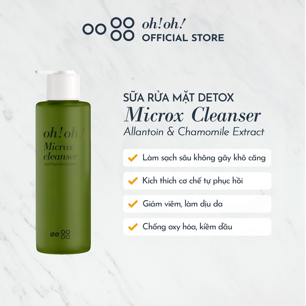 Sữa Rửa Mặt Detox Làm Sạch Sâu Cho Mọi Loại Da oh!oh! Microx Cleanser