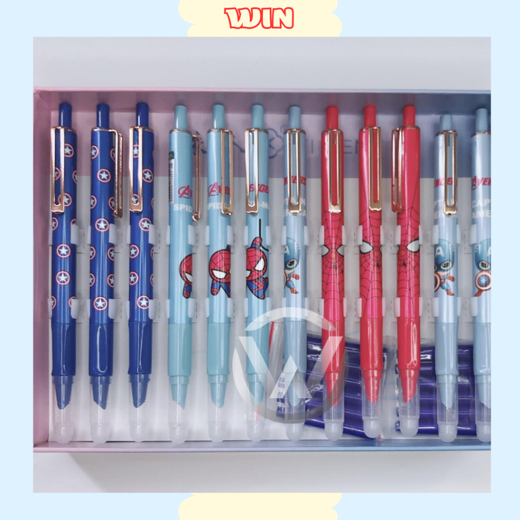 Bút máy bấm tẩy xóa được ngòi êm nhiều mẫu dễ thương cute cho học sinh cấp 1