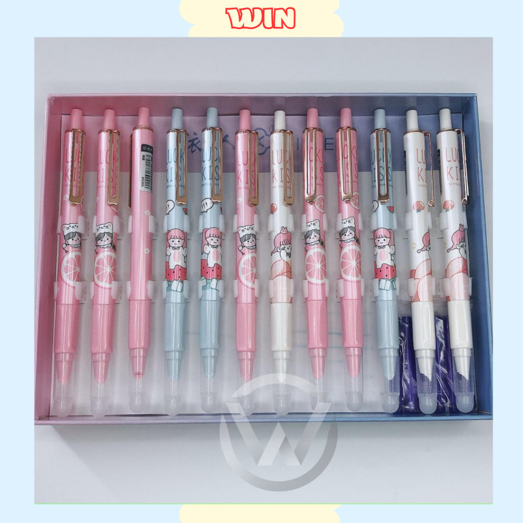 Bút máy bấm tẩy xóa được ngòi êm nhiều mẫu dễ thương cute cho học sinh cấp 1