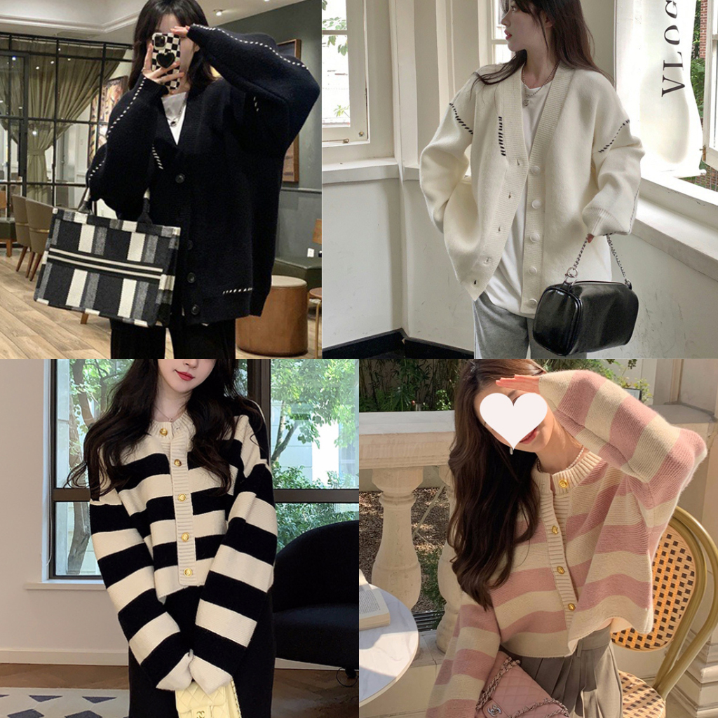 Áo Khoác Cardigan Len Mùa Đông Nữ 50 Mẫu Phong Cách Hàn Quốc, Cardigan Len Nữ Dáng Rộng Madela