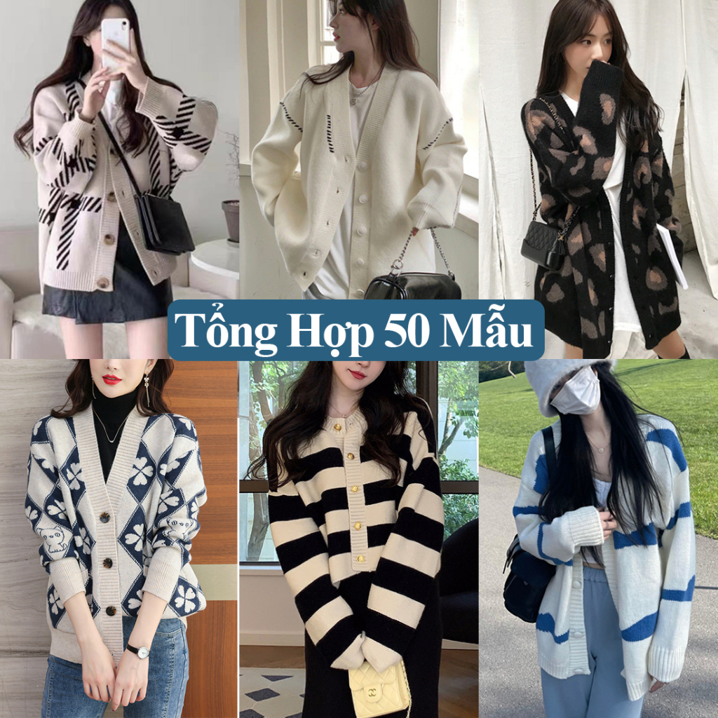 Áo Khoác Len Cardigan Nữ Madela Phong Cách Hàn Quốc Dáng Rộng, Cardigan Len Nữ Khoác Ngoài Madela