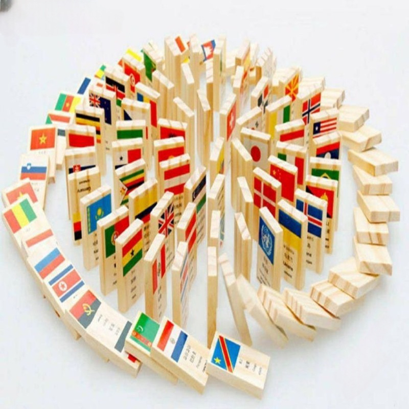 Đồ chơi domino cờ gỗ 100 quốc gia 4 thứ tiếng. Trò chơi cho trẻ giải trí phát triển trí tuệ, khả năng ghi nhớ