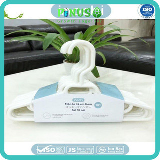 Móc quần áo trẻ em Inochi mã 181, Mẹ bé Pinus, set 5 móc quần áo trẻ em siêu dày đường kính 0.8cm, dài 30cm