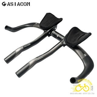 Bộ ghi đông + tay nghỉ tt xe đạp carbon asiacom