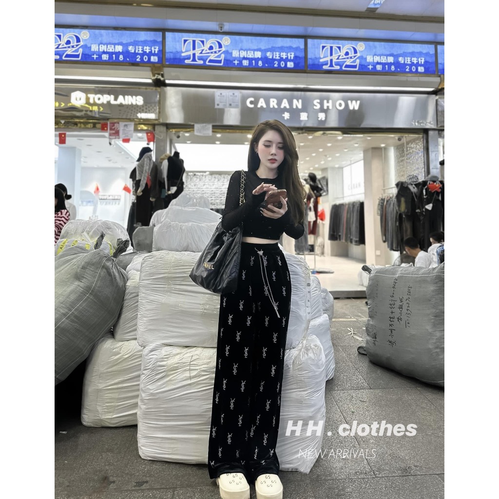 Áo Croptop , Áo Lưới Croptop Nhũ Đá Dài Tay Tag Logo D