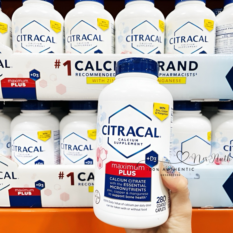 Viên uống bổ sung canxi Citracal +D3 Maximum Plus Calcium Citrate 280 viên từ Mỹ