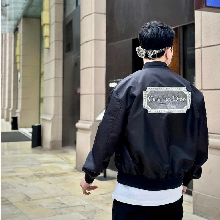 A11-Áo Khoác , Áo Khoác Bomber Christann Di.or Logo Thêu Lưng Cực Nét