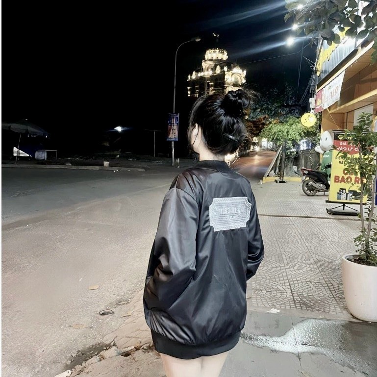 A11-Áo Khoác , Áo Khoác Bomber Christann Di.or Logo Thêu Lưng Cực Nét