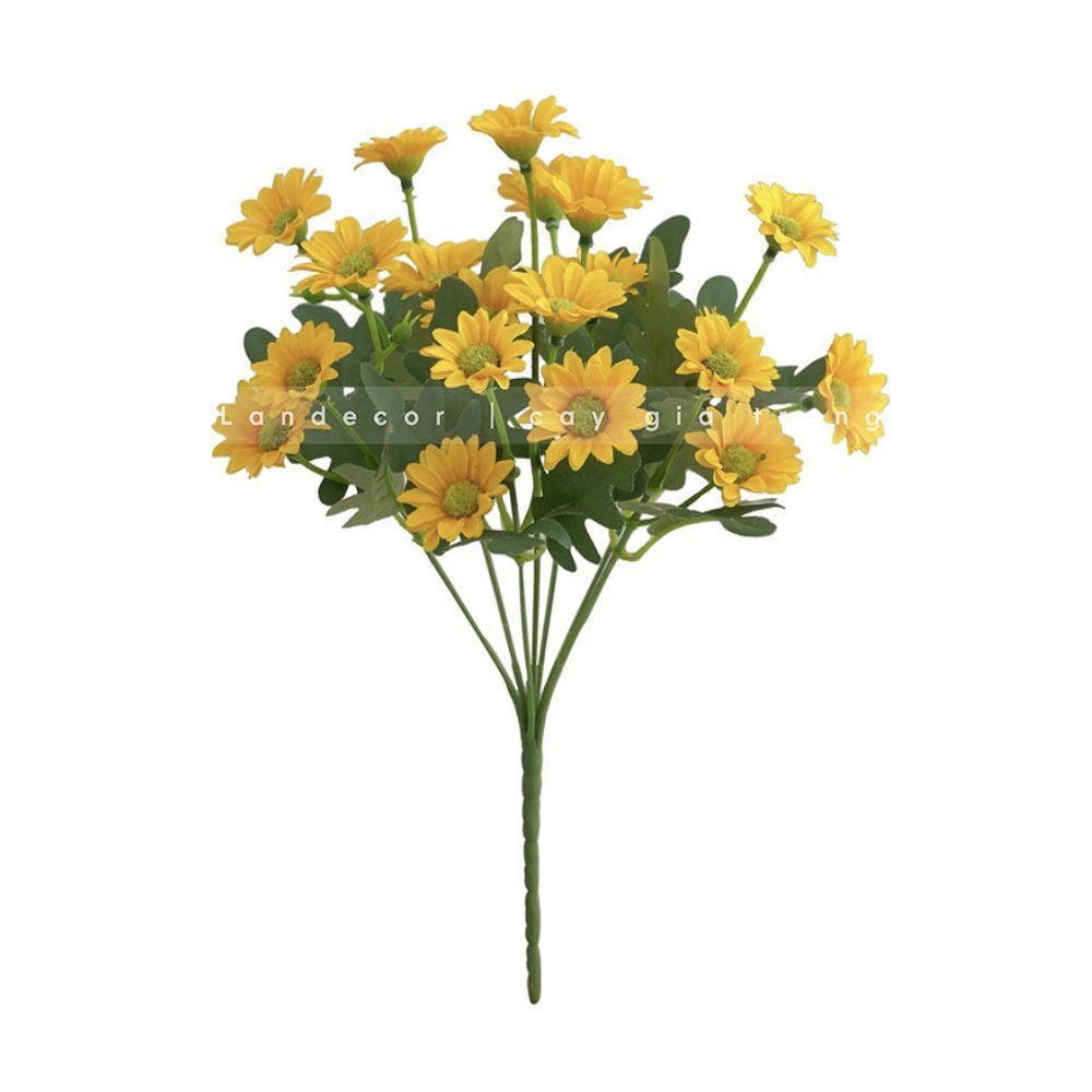 Hoa giả để bàn - Hoa cúc giả trang trí phòng, decor bàn làm việc, phong cách đồng nội đẹp tự nhiên lãng mạn Lan Decor