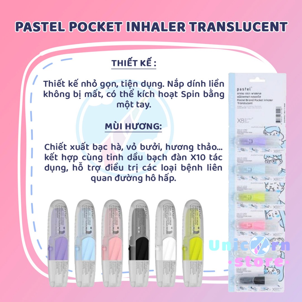 Ống Hít Thông Mũi Hương Bạc Hà Nội Địa Thái Lan Hàng Chính Hãng Menthol Nasal Inhaler 1.7ml