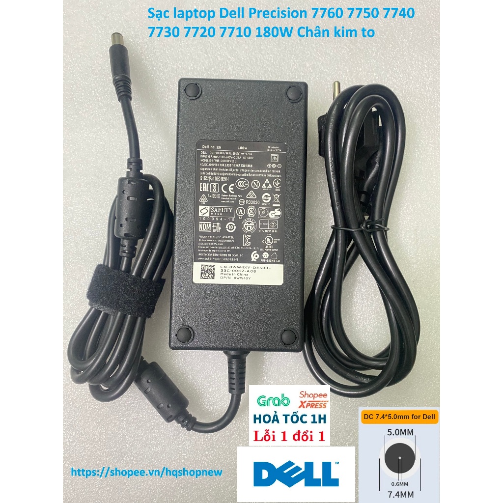 ⚡️ Sạc laptop Dell Precision 7760 7750 7740 7730 7720 7710 180W Chân kim to