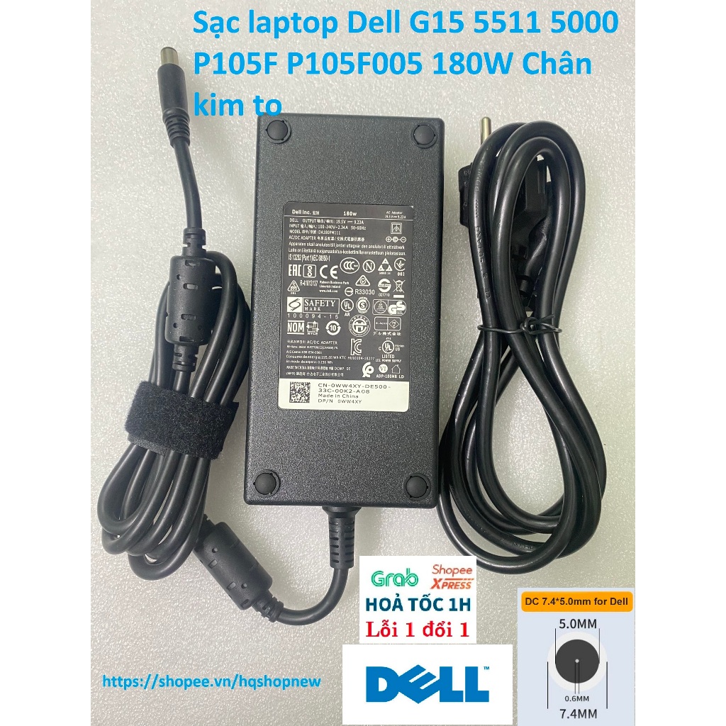 ⚡️ Sạc laptop Dell G15 5511 5000 P105F P105F005 180W Chân kim to