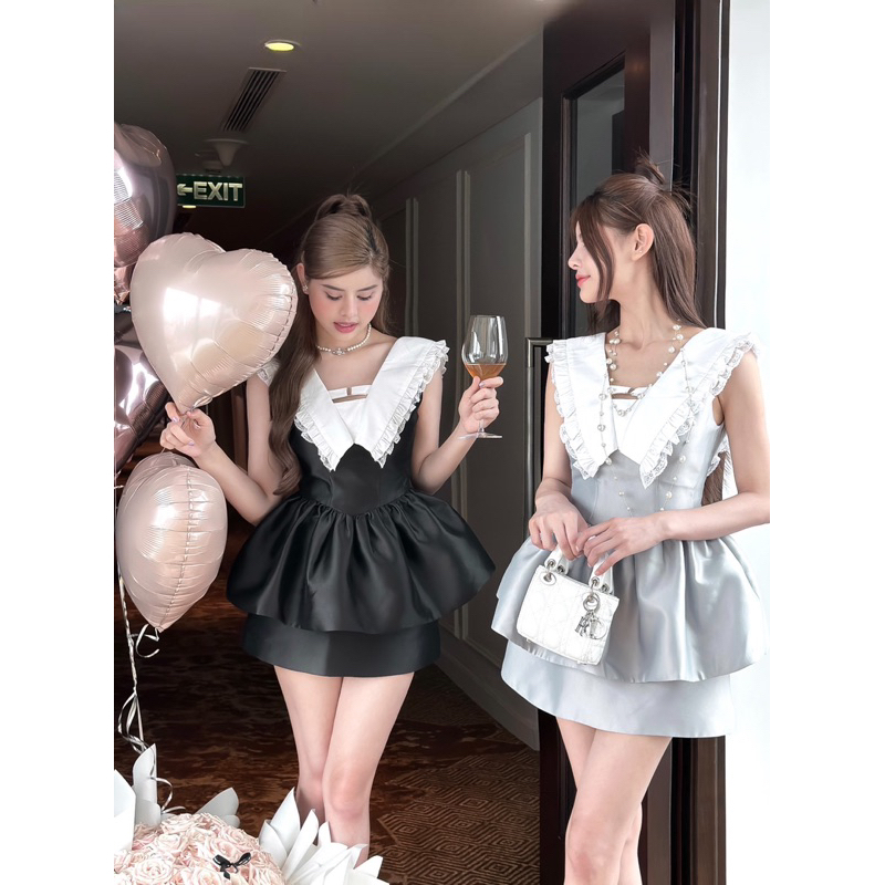 👚 SET PEPLUM VIỀN REN + CHÂN VÁY