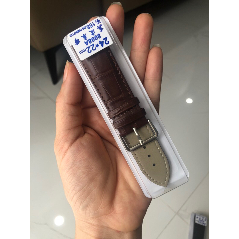 DÂY DA ĐỒNG HỒ NAM VÂN CÁ SẤU ÉP SIZE 24mm & 26mm