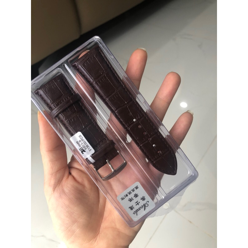 DÂY DA ĐỒNG HỒ NAM VÂN CÁ SẤU ÉP SIZE 24mm & 26mm