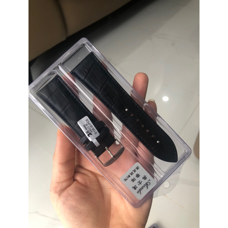 DÂY DA ĐỒNG HỒ NAM VÂN CÁ SẤU ÉP SIZE 24mm & 26mm