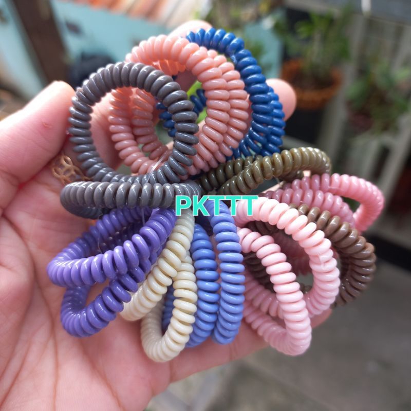 Túi 10 dây Lò xo cột tóc màu mới (Bản nhí rộng 3cm)
