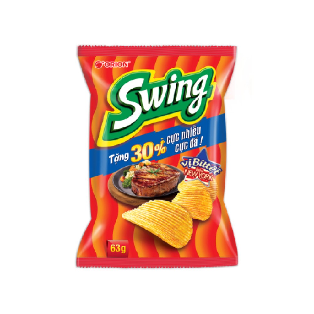 Bánh Snack ORION Khoai Tây Swing vị Bíttết Kiểu New York 63G