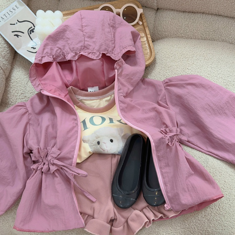 Bộ áo khoác hồng 3 món phong cách Hàn cho bé gái