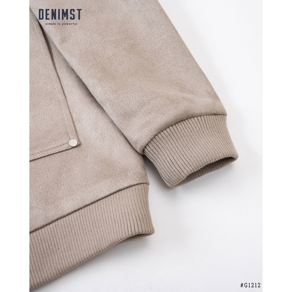 Áo Khoác Nam Bomber DENIMST G1212 Chất Liệu Da Lộn, Dáng Slim Fit