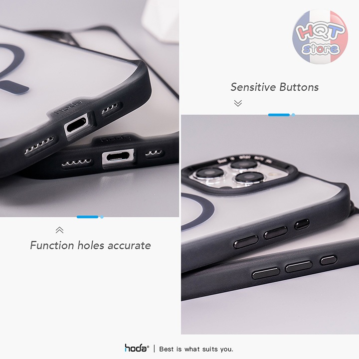 Ốp lưng nhám mờ HODA Rough Case MS cho IP 15 Pro Max / 15 Pro chống vân tay