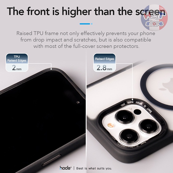 Ốp lưng nhám mờ HODA Rough Case MS cho IP 15 Pro Max / 15 Pro chống vân tay