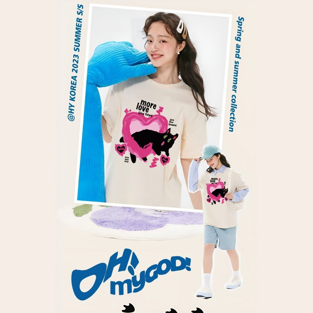 Áo phông nam nữ WEED EVERYDAY Black Cat 1473 form rộng tay lỡ