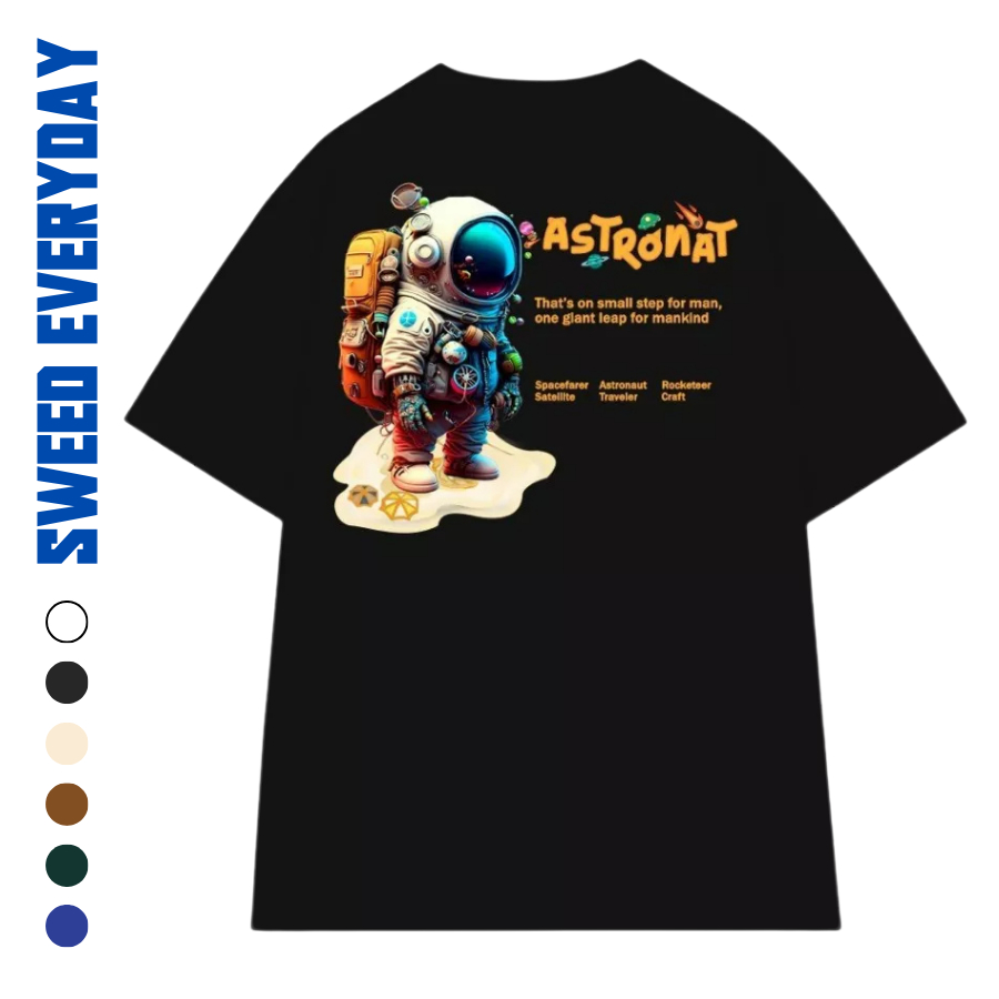 Áo thun WEED EVERYDAY Astronat Man 1421 cotton 75% tay lỡ unisex
