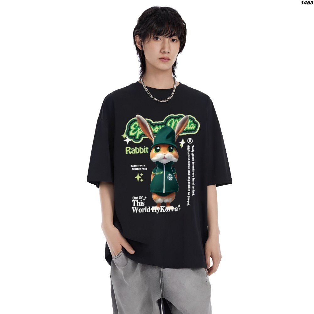 Áo phông Rabbit Jacket 1453 WEED EVERYDAY form rộng tay lỡ unisex