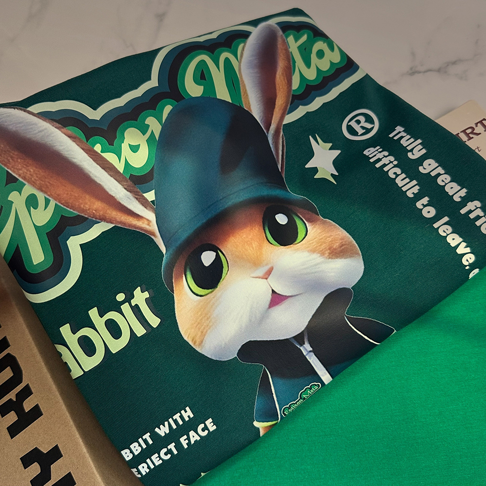 Áo phông Rabbit Jacket 1453 WEED EVERYDAY form rộng tay lỡ unisex