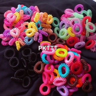 Combo 10 dây cột tóc lò xo màu/đen/trong (cở 2-3cm)