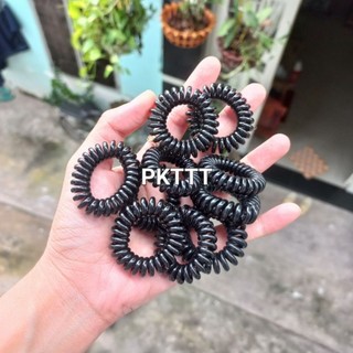 Combo 10 dây cột tóc lò xo màu/đen/trong (cở 2-3cm)