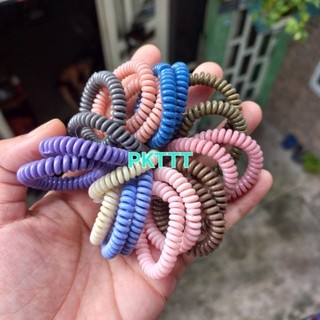 Túi 10 dây cột tóc lò xo màu mới (bản nhí rộng 3cm)