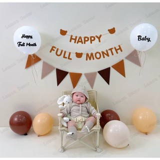 Sét bóng Happy Full Month nâu-chất dạ- cho bé trai-bé gái nhà Lemon
