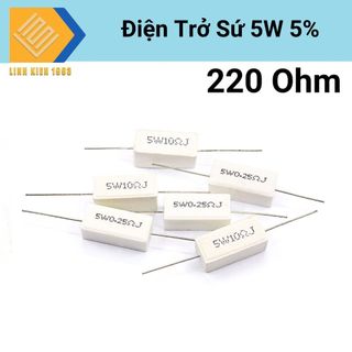 Điện trở công suất 220 ohm 5w điện trở sứ 5w sai số 5%, điện trở 220ohm
