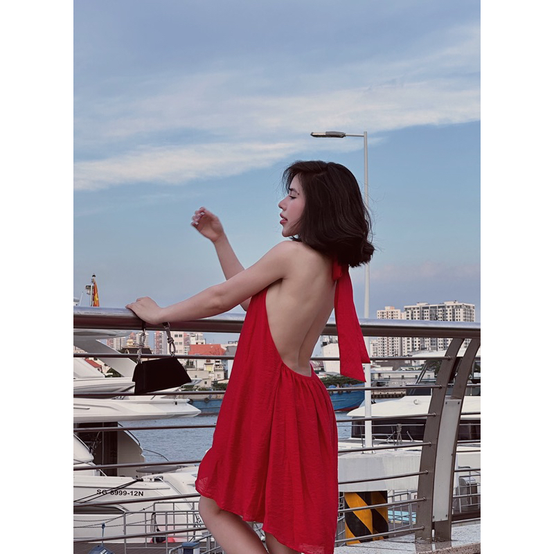 (Có video) Áo Yếm Blurry Đỏ