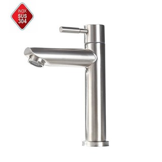 Vòi rửa mặt lavabo lạnh inox 304, Vòi lavabo lạnh inox 304