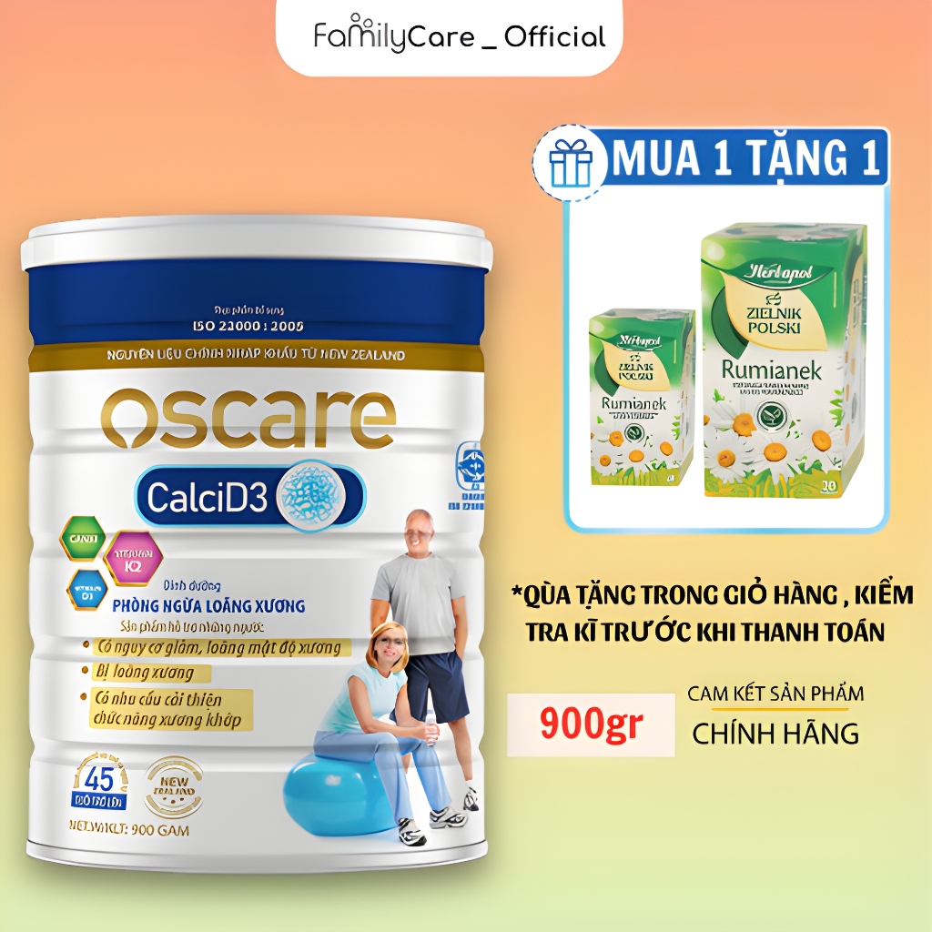 Sữa canxi Oscare Canxi D3 - 900gr - Bổ sung canxi, hỗ trợ phòng ngừa loãng xương