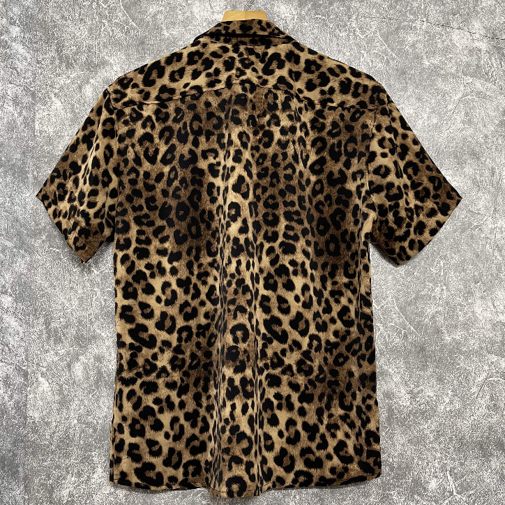 Áo Sơmi Lụa Họa Tiết Da Báo - Cuban Shirt TS05 - Vải Lụa Thoáng Mát, Chống Nhăn - Chống Nhàu - Sơ Mi Họa Tiết