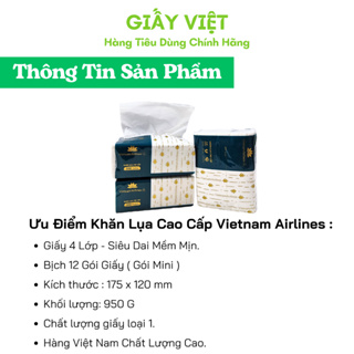 Hàng loại 1  Gói Giấy Ăn Vietnamairlines, Giấy Ăn Rút Viet Nam Giấy 4 Lớp
