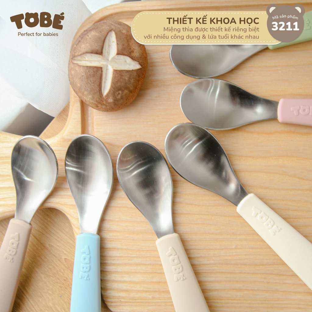 Bộ 3 thìa ăn dặm Silicone Tobe an toàn cho bé